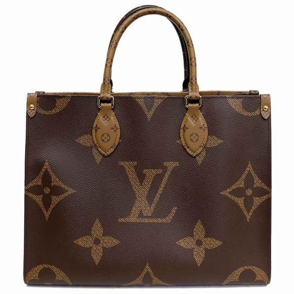 Louis Vuitton On The Go Monogram Reverse Giant Beige Brown MM 2way Shoulder Bag - Picture 1 of 6